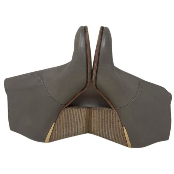 Cole Haan Gray Leather Hayden Bootie Ankle Gold Heel Size US 8.5B, 3” heel - Picture 6 of 11